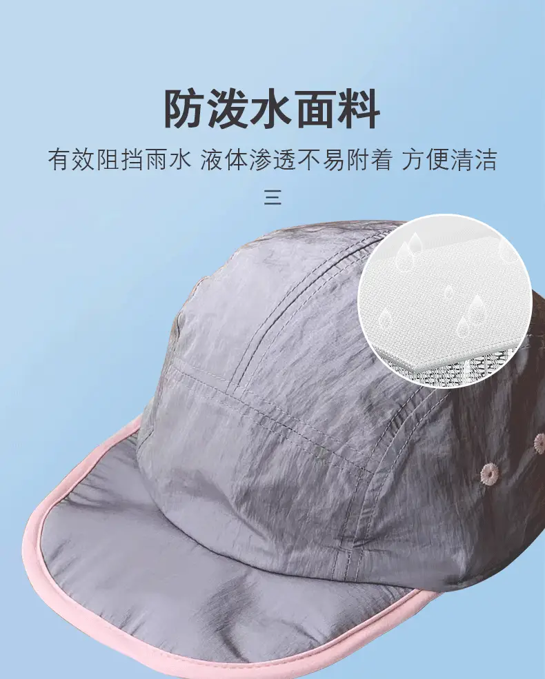 Waterproof Camping Hat Grey Purple Lightweight Breathable — feature 8