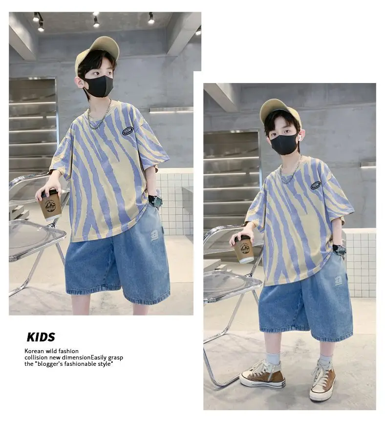 Boy Cotton Striped Shorts Summer Casual Top — feature 10