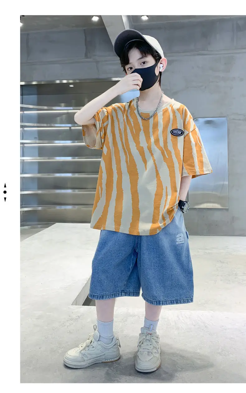 Boy Cotton Striped Shorts Summer Casual Top — feature 20