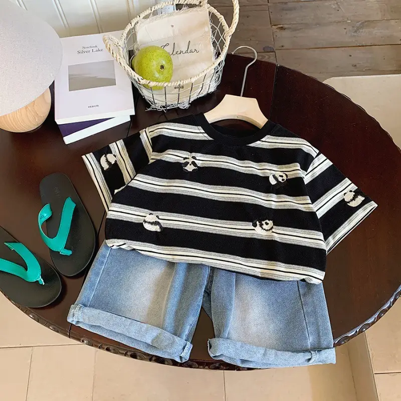 Boys Cotton Striped T-Shirt 2025 Summer - Image 6