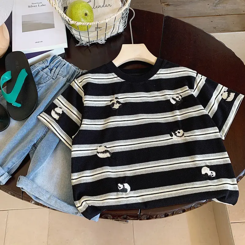 Boys Cotton Striped T-Shirt 2025 Summer - Image 7