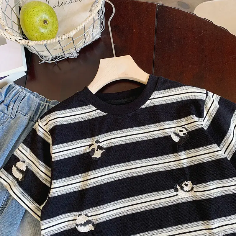 Boys Cotton Striped T-Shirt 2025 Summer — feature 18