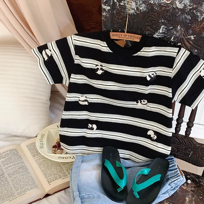 Boys Cotton Striped T-Shirt 2025 Summer — feature 21
