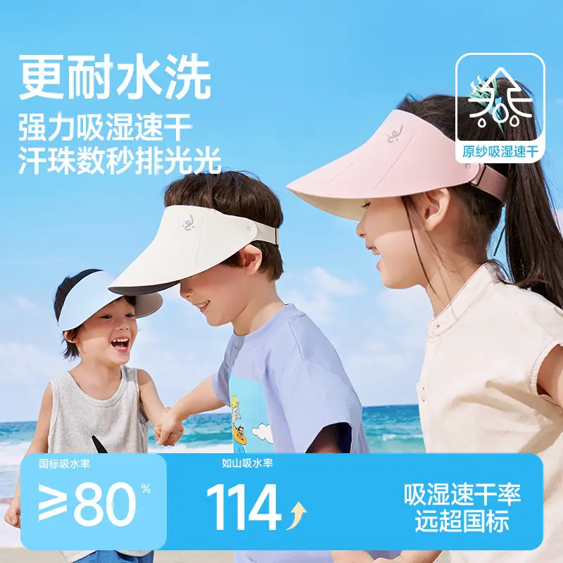 Rushan Children Sunscreen Hat Yellow Boneless Outdoor - Image 4