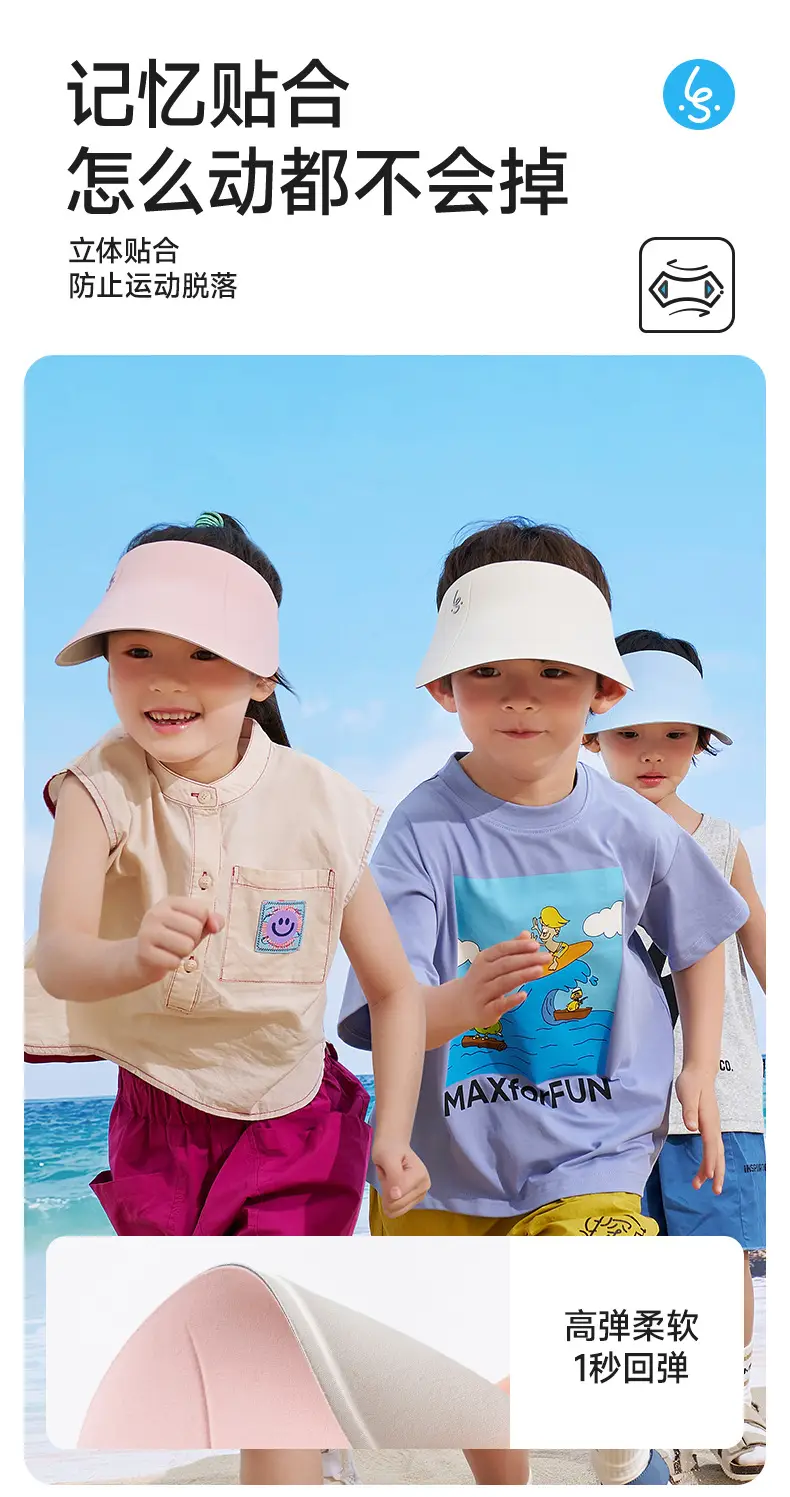 Rushan Children Sunscreen Hat Yellow Boneless Outdoor — feature 14