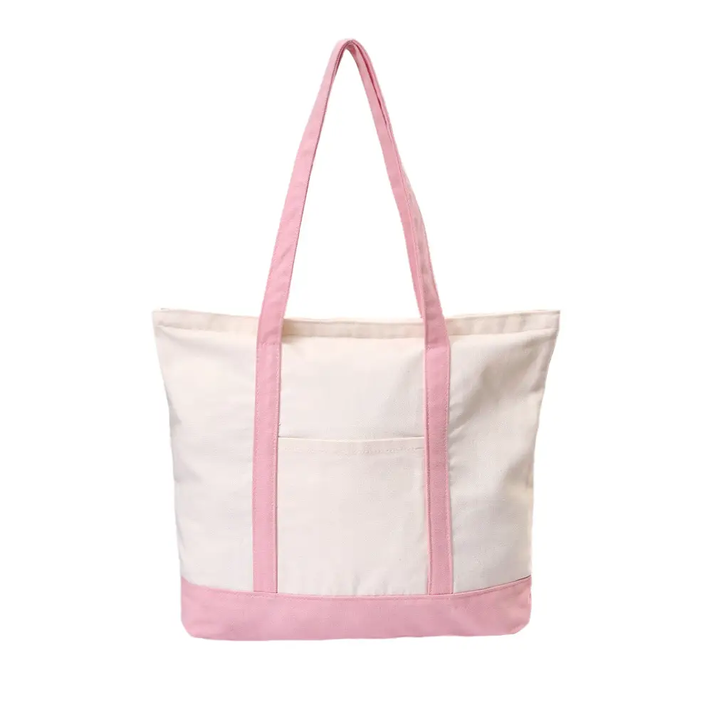 Cotton Patchwork Tote Bag Large Black Handles - Image 3