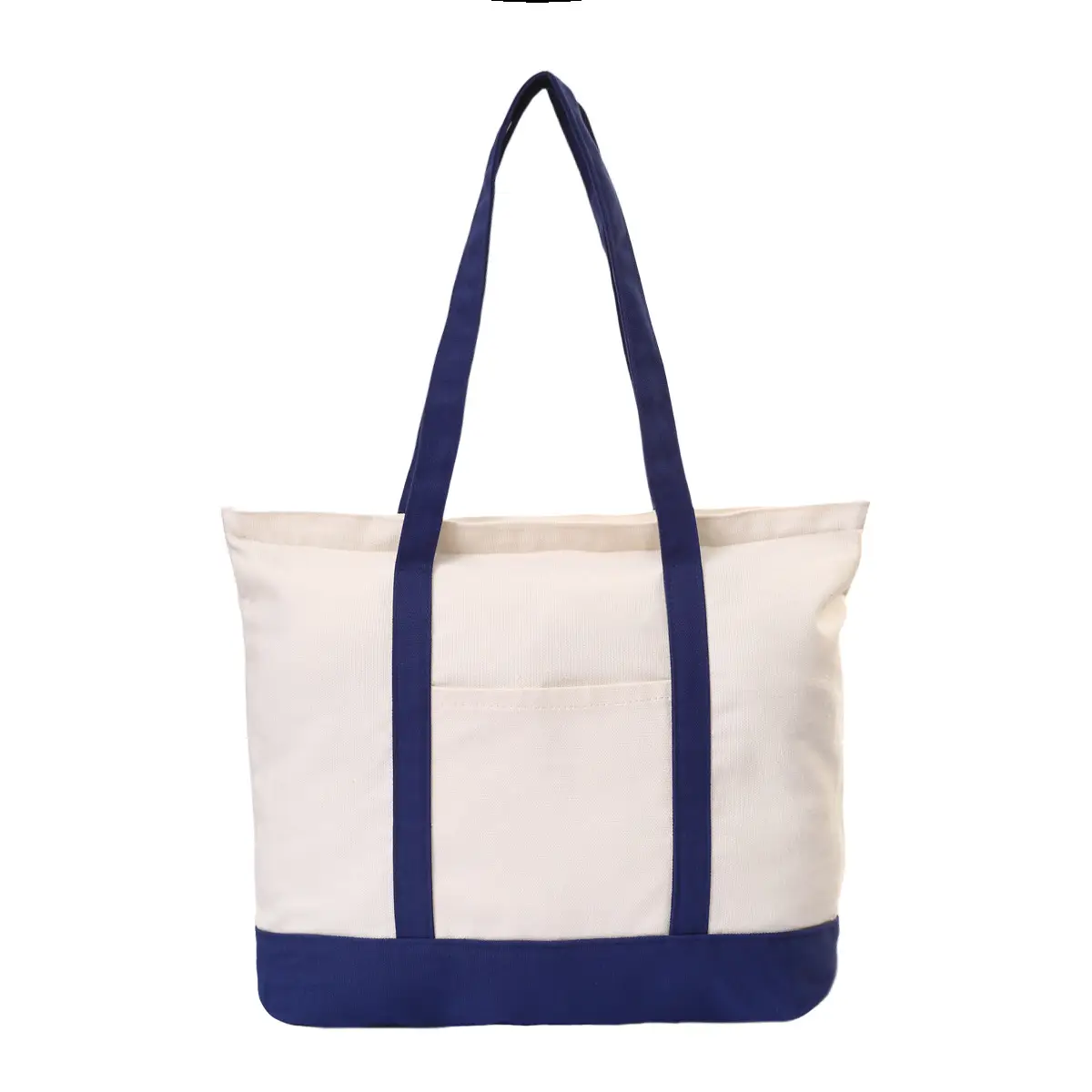 Cotton Patchwork Tote Bag Large Black Handles - Image 4