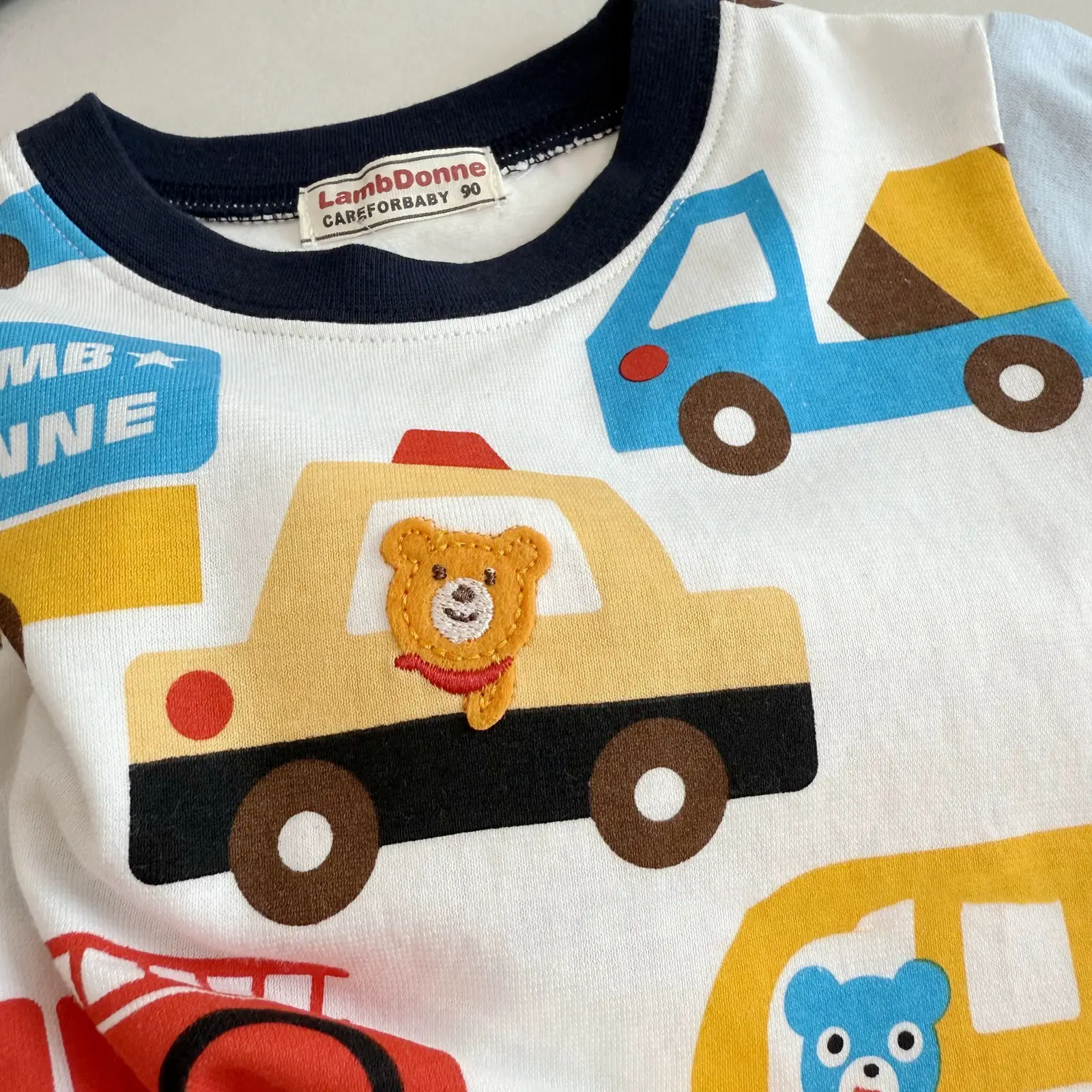 Cute Car Print Boys Cotton T-Shirt White — feature 16