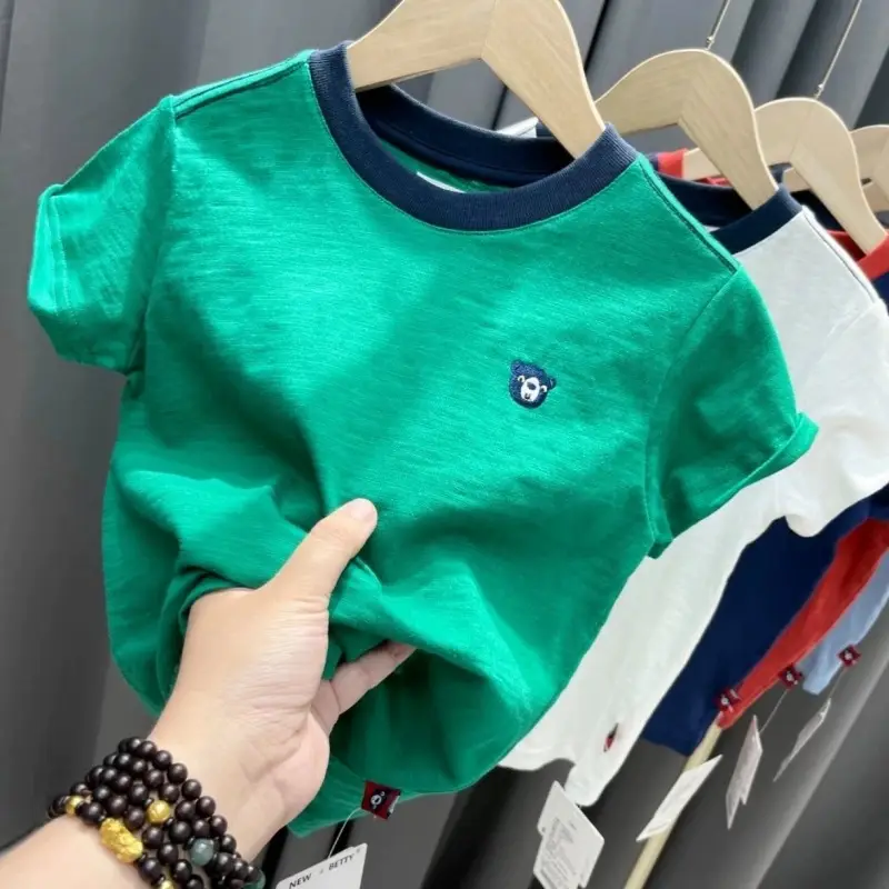 Cute Car Print Boys Cotton T-Shirt White