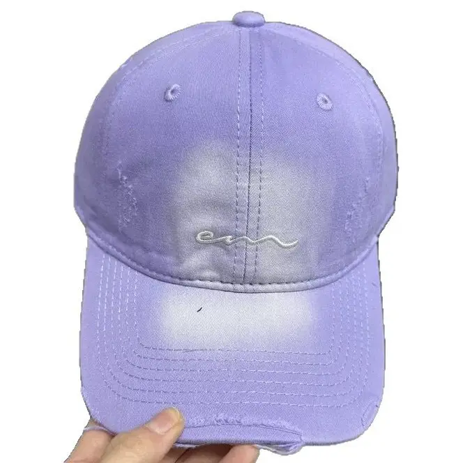 Women Grey Distressed Baseball Cap Spring Summer - Image 14