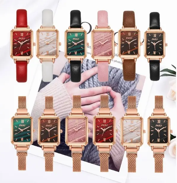 Simple Temperament Light Luxury Small Green Watch Retro Small Square Watch Women's Watch Students Internet Popular Fashion Gift Women's Watch — feature 1