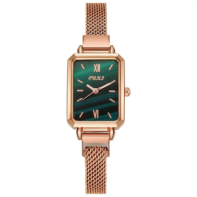Simple Temperament Light Luxury Small Green Watch Retro Small Square Watch Women's Watch Students Internet Popular Fashion Gift Women's Watch — feature 10