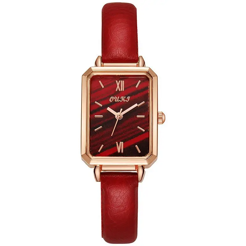 Simple Temperament Light Luxury Small Green Watch Retro Small Square Watch Women's Watch Students Internet Popular Fashion Gift Women's Watch