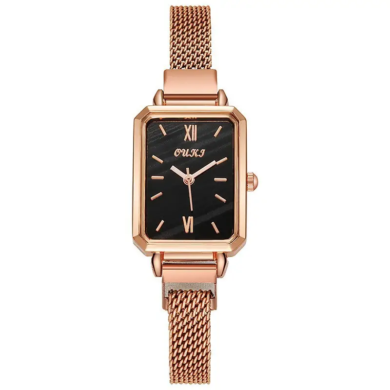 Simple Temperament Light Luxury Small Green Watch Retro Small Square Watch Women's Watch Students Internet Popular Fashion Gift Women's Watch