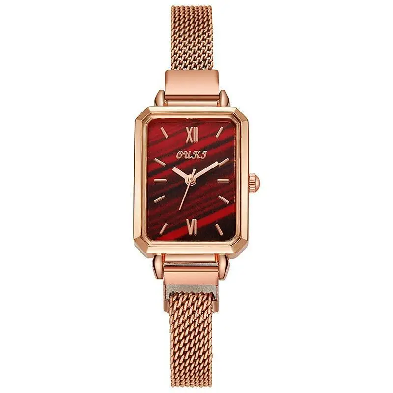 Simple Temperament Light Luxury Small Green Watch Retro Small Square Watch Women's Watch Students Internet Popular Fashion Gift Women's Watch