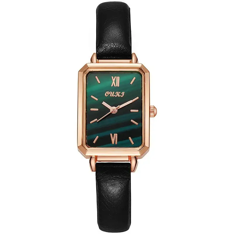 Simple Temperament Light Luxury Small Green Watch Retro Small Square Watch Women's Watch Students Internet Popular Fashion Gift Women's Watch