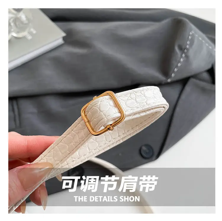 2025 Croc Pattern Shoulder Crossbody Bag Brown White Black β feature 4