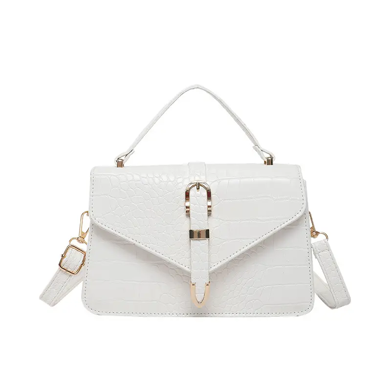 2025 Croc Pattern Shoulder Crossbody Bag Brown White Black - Image 3