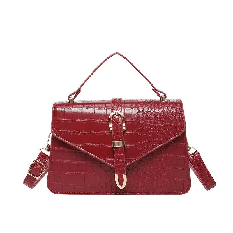 2025 Croc Pattern Shoulder Crossbody Bag Brown White Black - Image 4