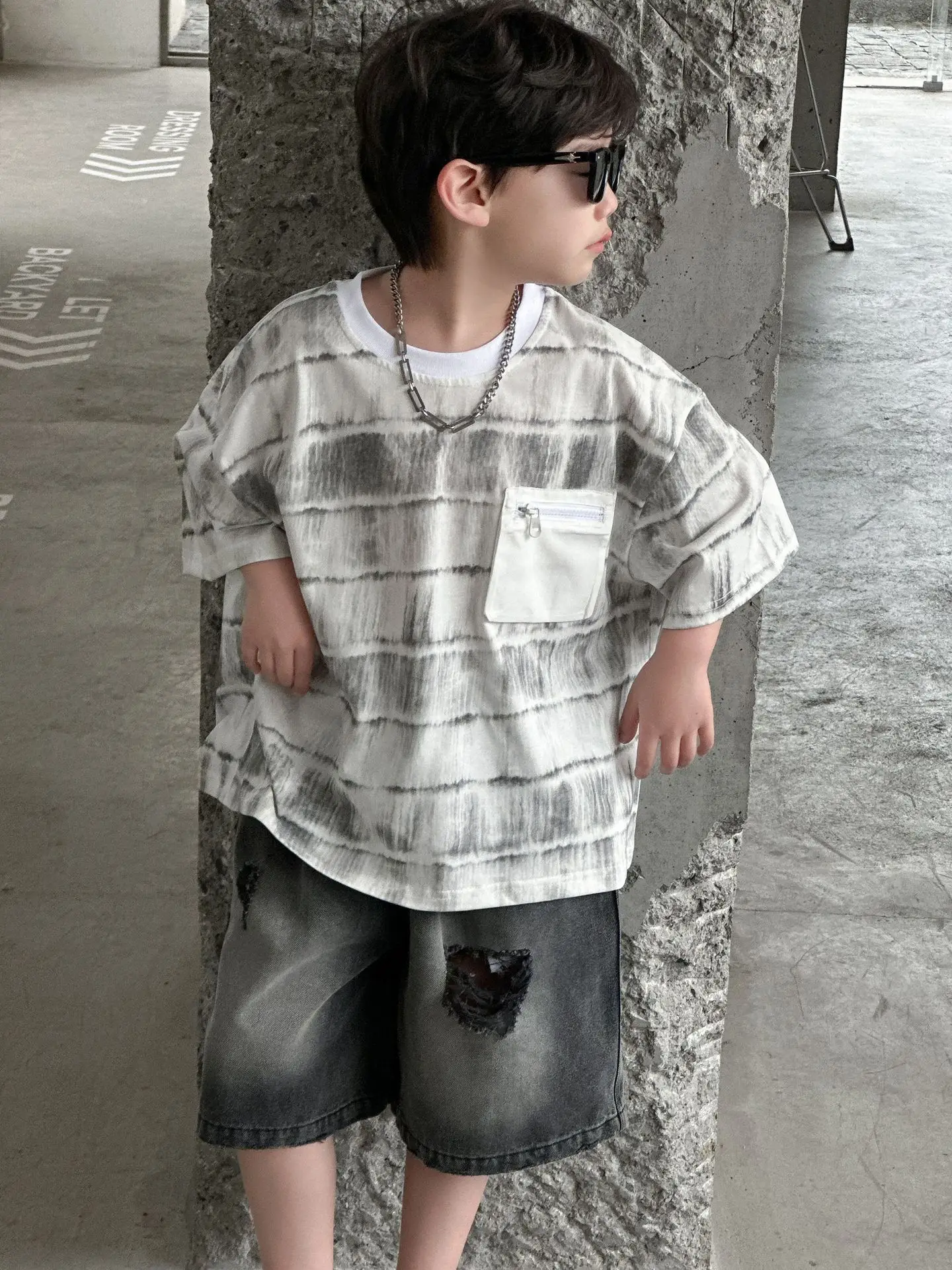Boys Pure Cotton Tie-Dye Short Sleeve T-Shirt Medium