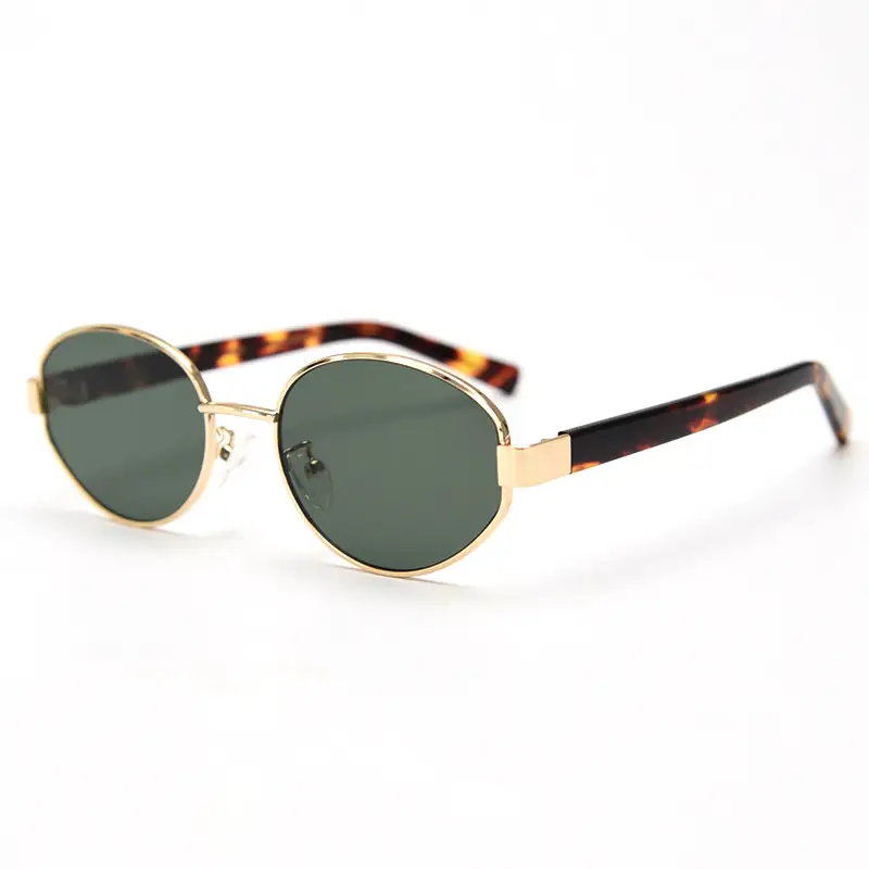 Women's UV400 Metal Sunglasses with Tortoise Gate Frames - Image 3