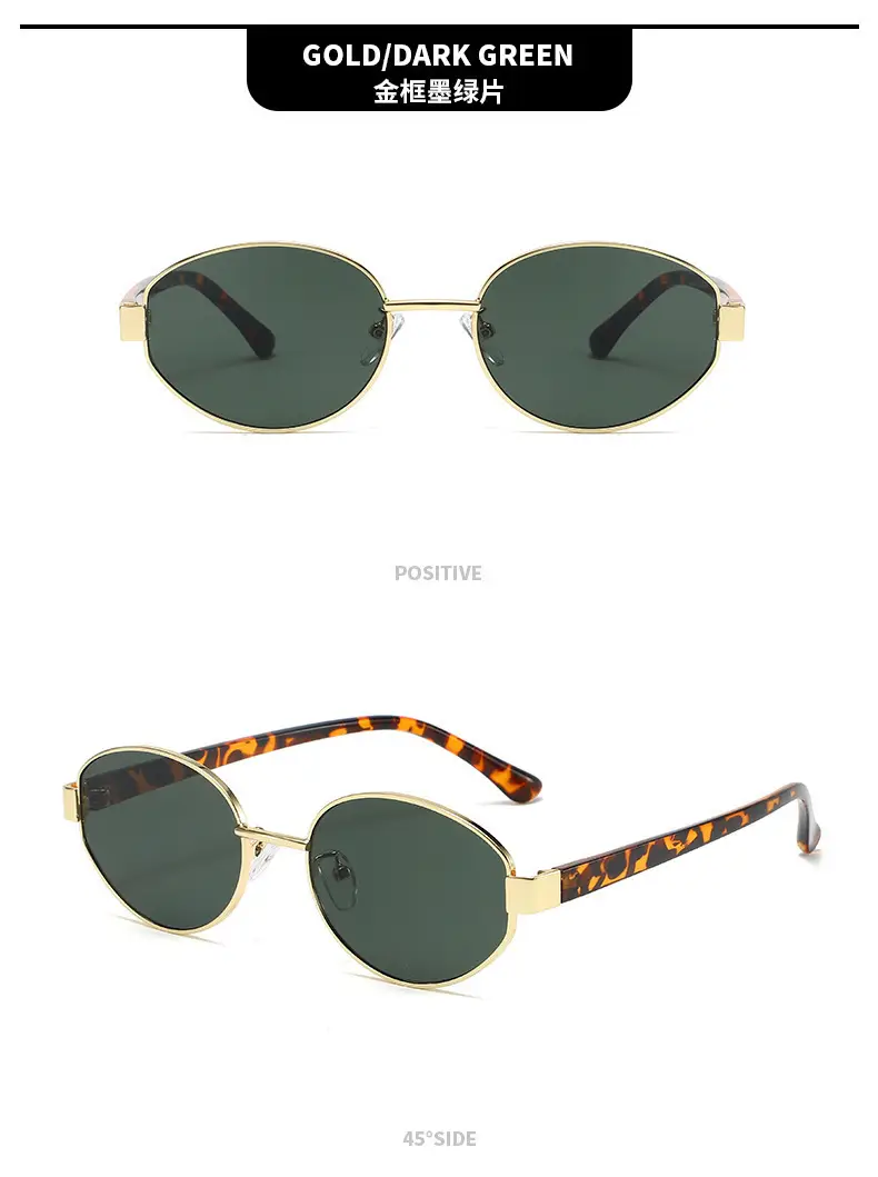 Women's UV400 Metal Sunglasses with Tortoise Gate Frames — feature 6