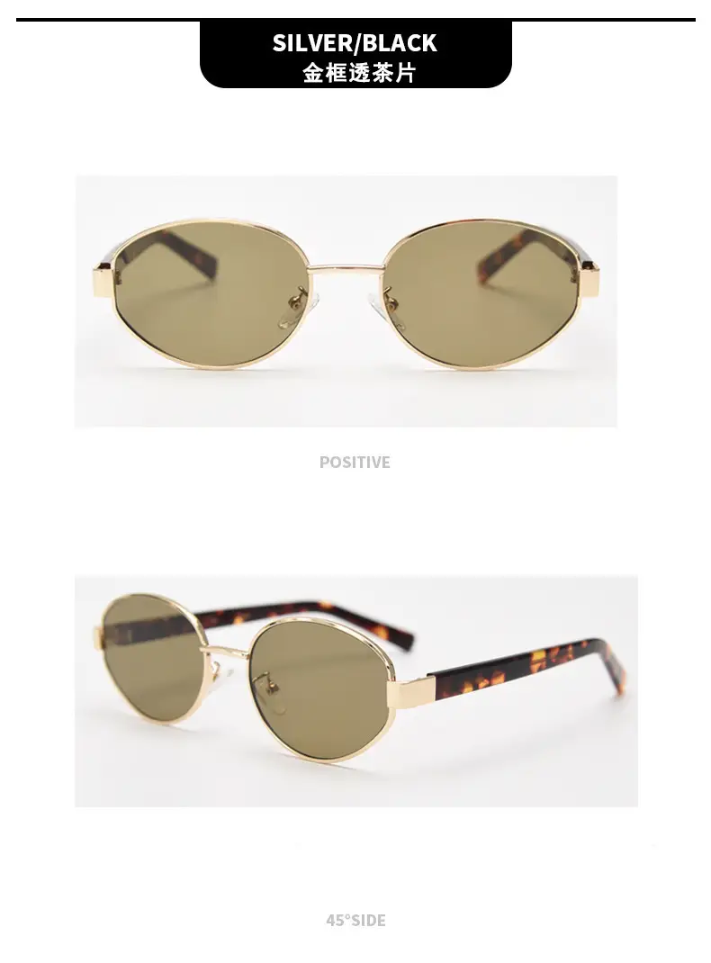 Women's UV400 Metal Sunglasses with Tortoise Gate Frames — feature 8