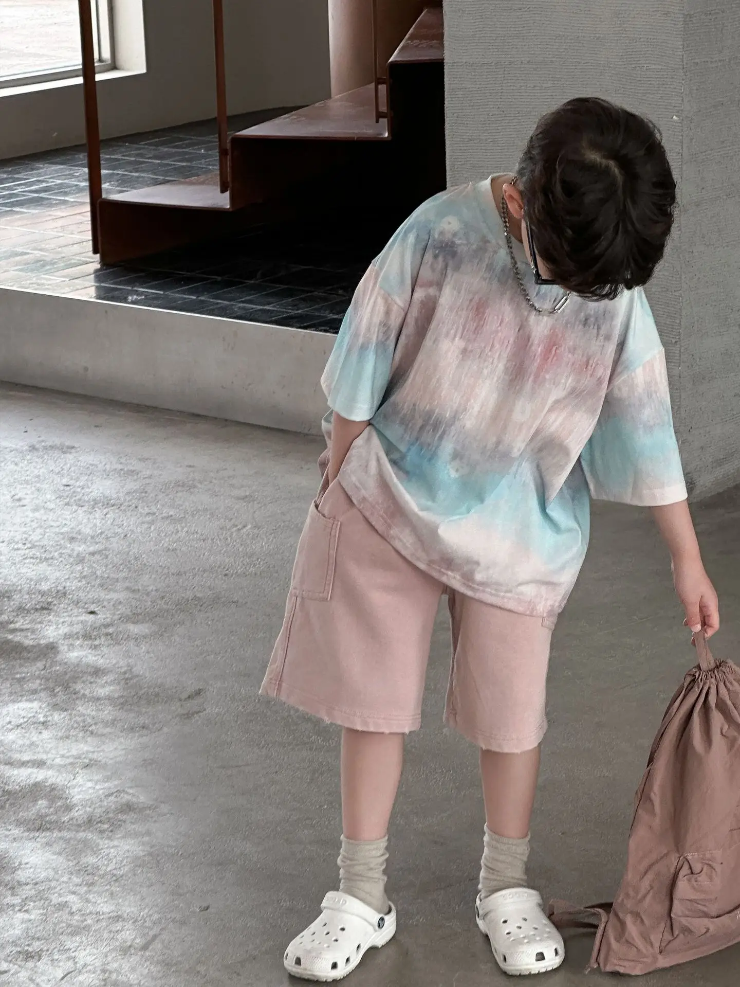 Boys Cotton Tie-Dye Shorts Set Summer 2025 - Image 3