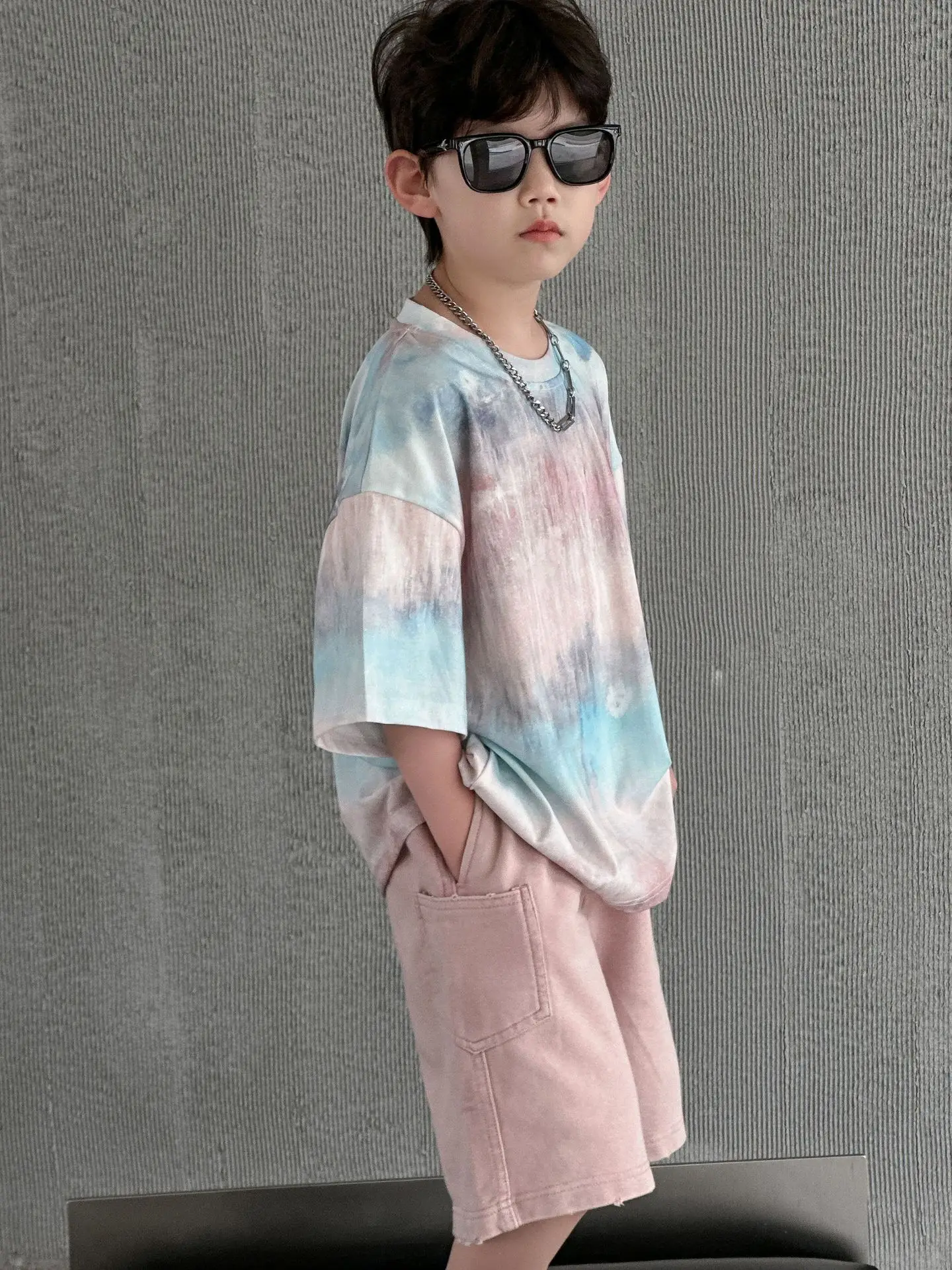 Boys Cotton Tie-Dye Shorts Set Summer 2025 - Image 5