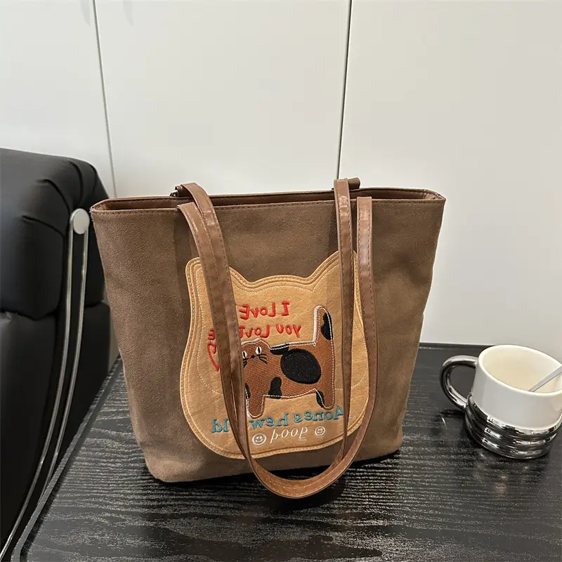 Korean Cat Design Large Capacity Women's Tote Bags - Image 3