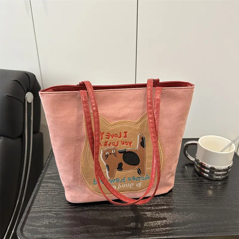 Korean Cat Design Large Capacity Women's Tote Bags - Image 4