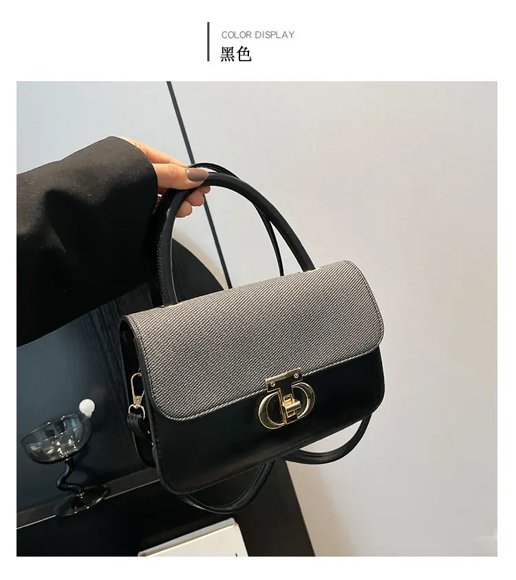 Green Textured Lock Buckle Shoulder Bag for Women — feature 24