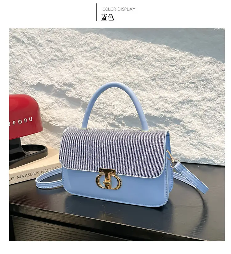 Green Textured Lock Buckle Shoulder Bag for Women — feature 25