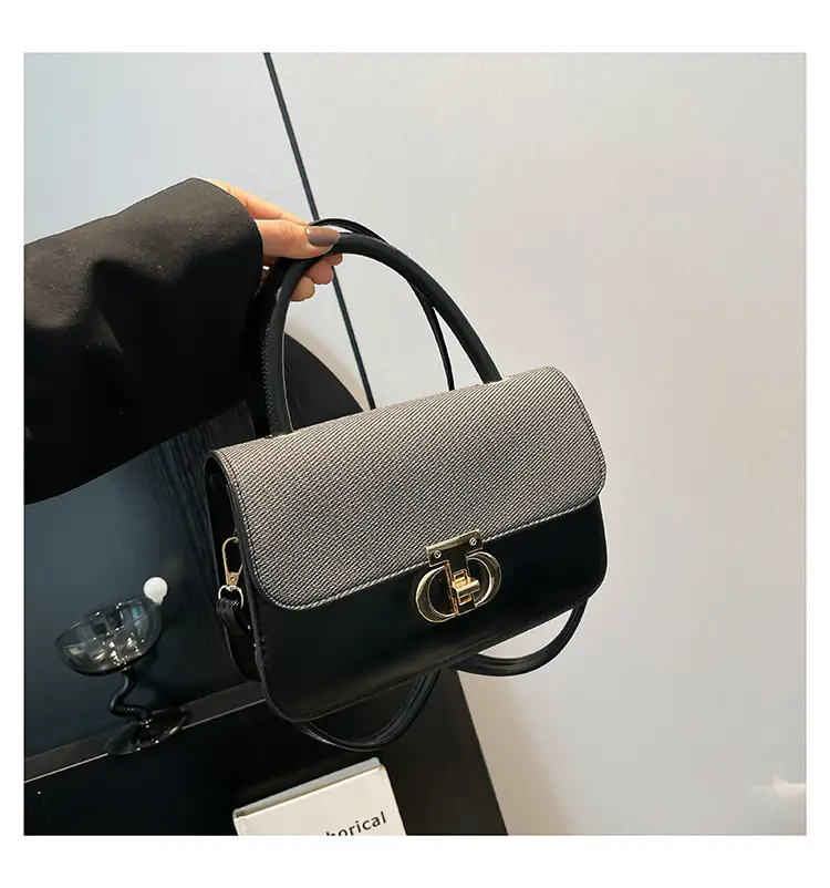 Green Textured Lock Buckle Shoulder Bag for Women — feature 32