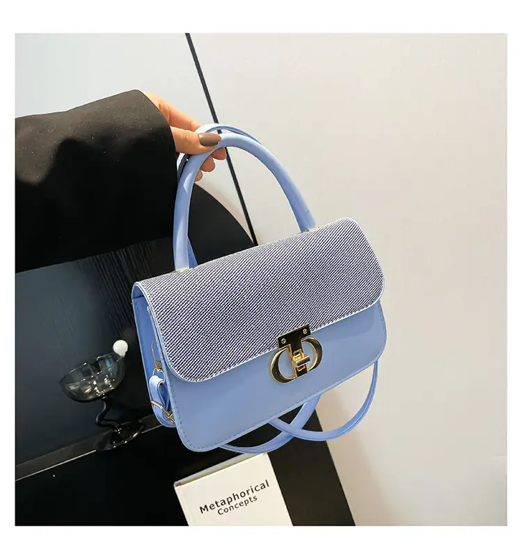 Green Textured Lock Buckle Shoulder Bag for Women — feature 33