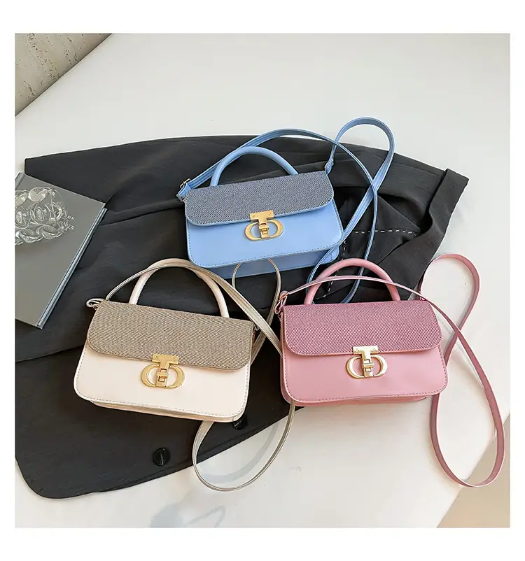 Green Textured Lock Buckle Shoulder Bag for Women — feature 34