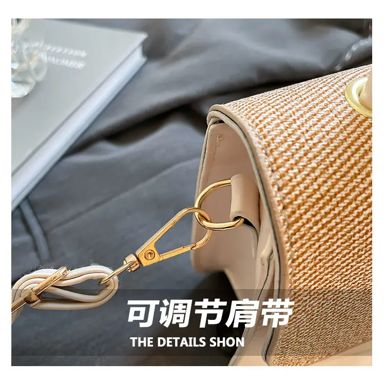 Green Textured Lock Buckle Shoulder Bag for Women — feature 4