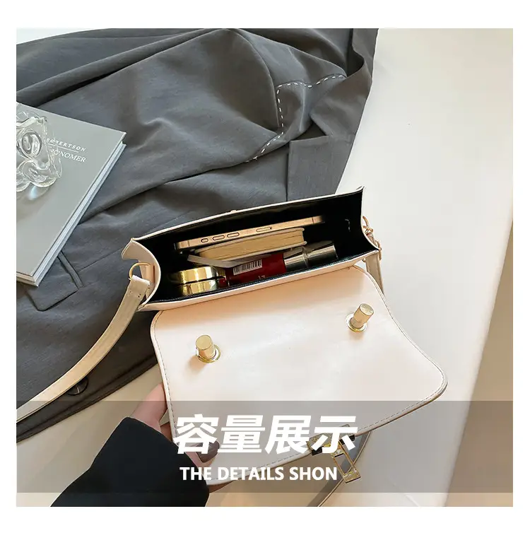 Green Textured Lock Buckle Shoulder Bag for Women — feature 6