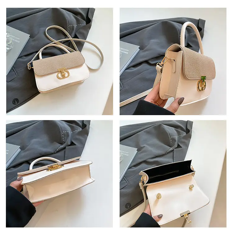 Green Textured Lock Buckle Shoulder Bag for Women — feature 9