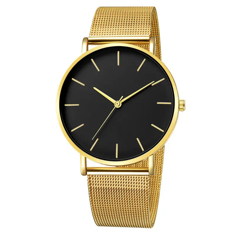 Factory direct foreign trade men's business quartz watch explosions fashion mesh watch simple atmosphere watch wholesale