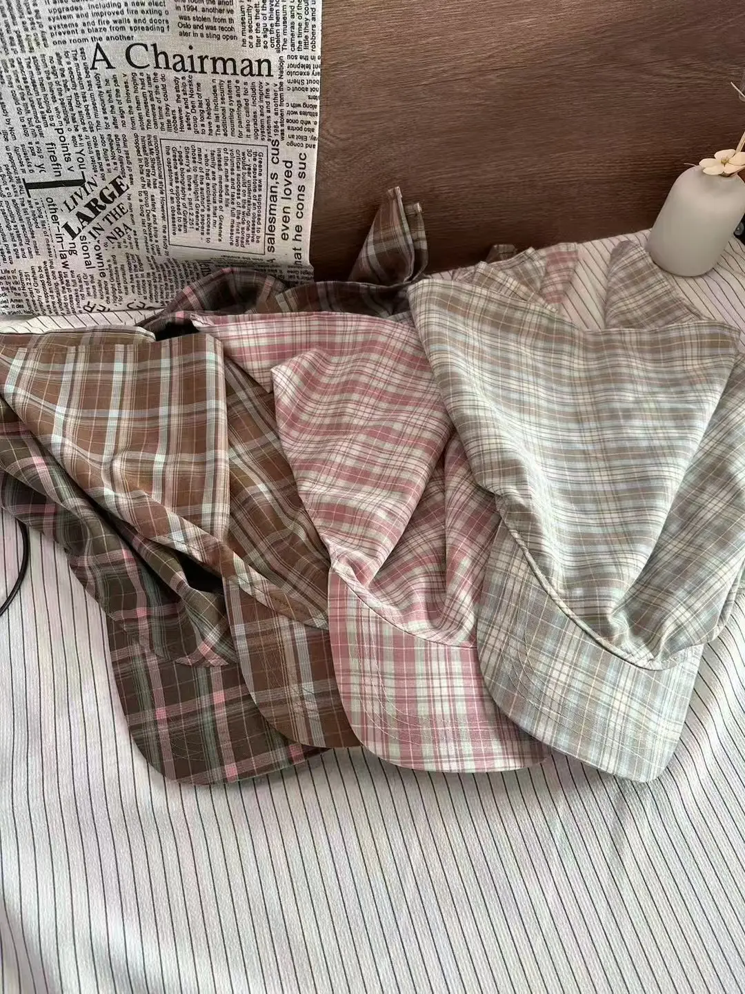 Korean Plaid Turban Hat for Women Spring Summer — feature 7