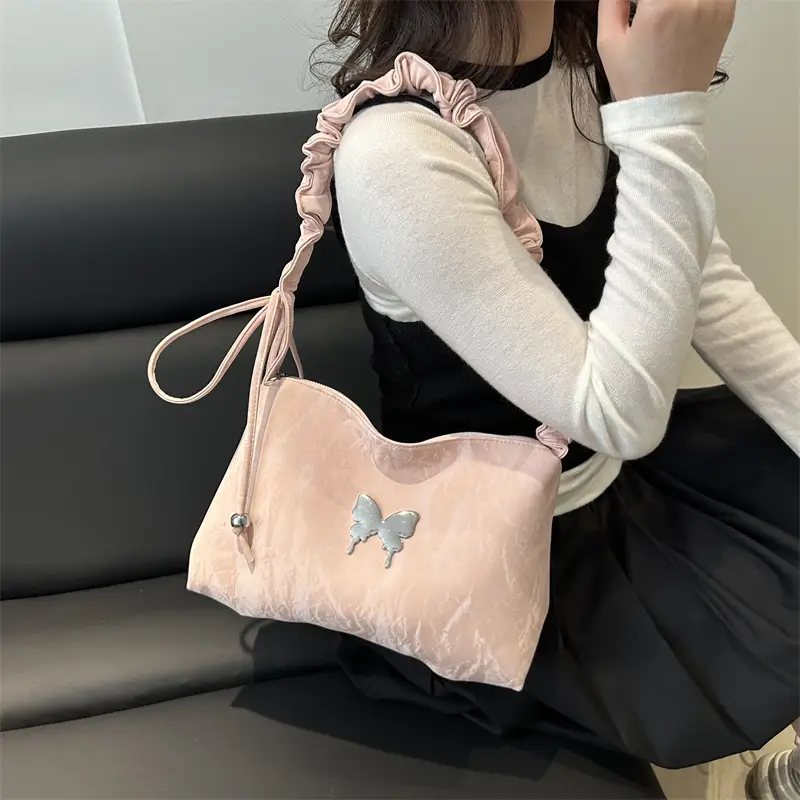 Silver Ruffled Crossbody Tote Bag for Women 2025 - Image 8