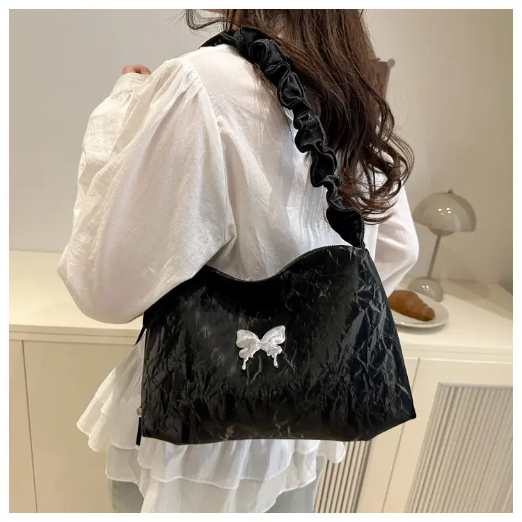 Silver Ruffled Crossbody Tote Bag for Women 2025 — feature 33