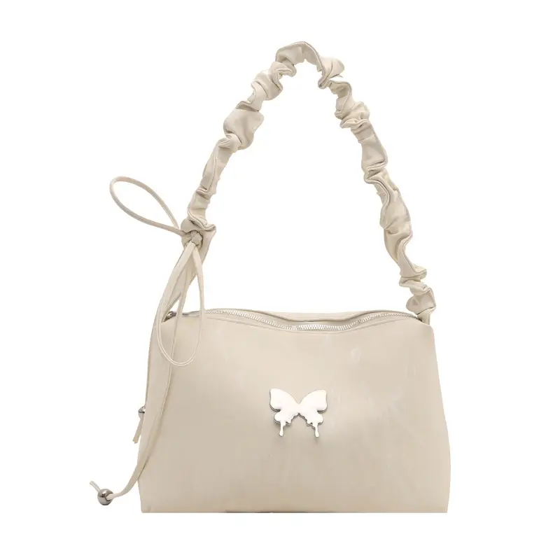 Silver Ruffled Crossbody Tote Bag for Women 2025 - Image 2