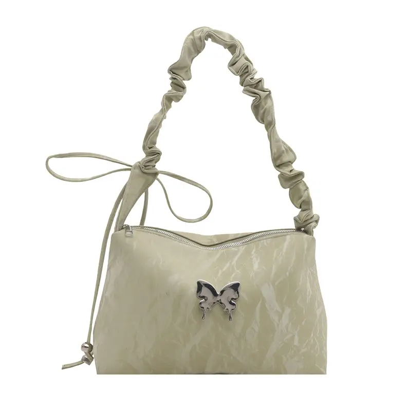 Silver Ruffled Crossbody Tote Bag for Women 2025 - Image 5