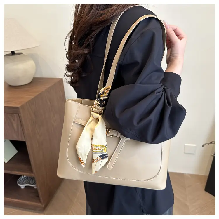 Women's Korean Style Beige Tote Bag 2025 Spring Summer — feature 7