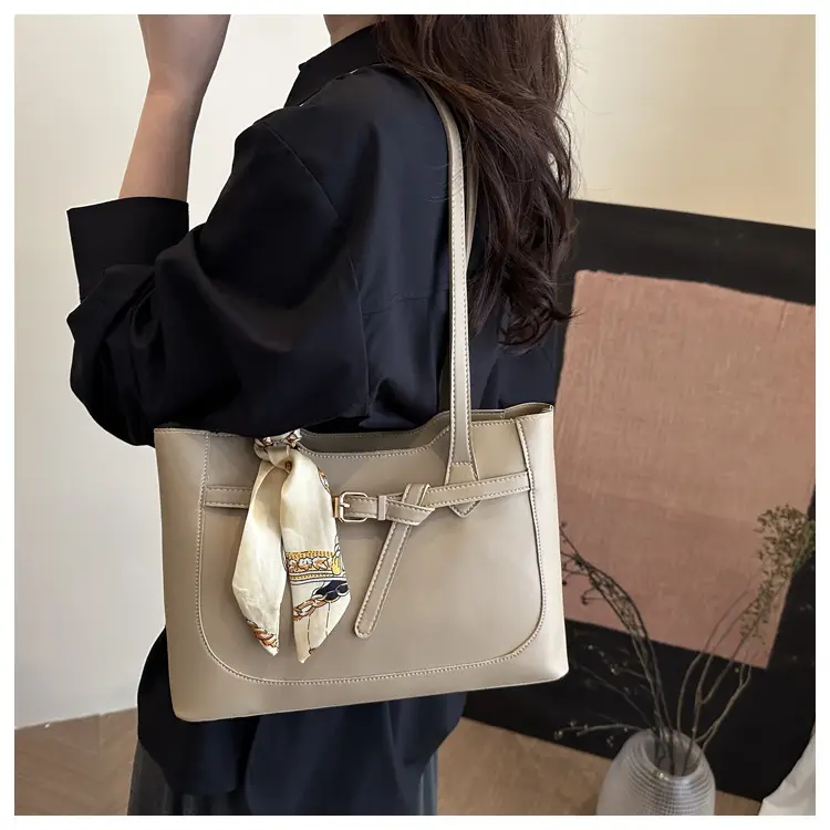Women's Korean Style Beige Tote Bag 2025 Spring Summer — feature 9