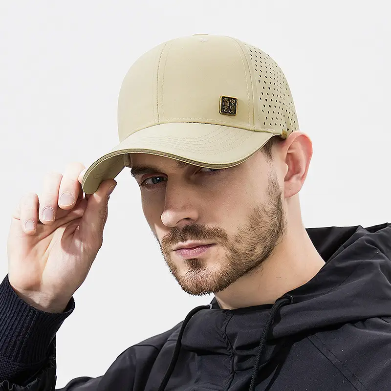 Men's Black Mesh Baseball Cap with Peaked Top - Image 2