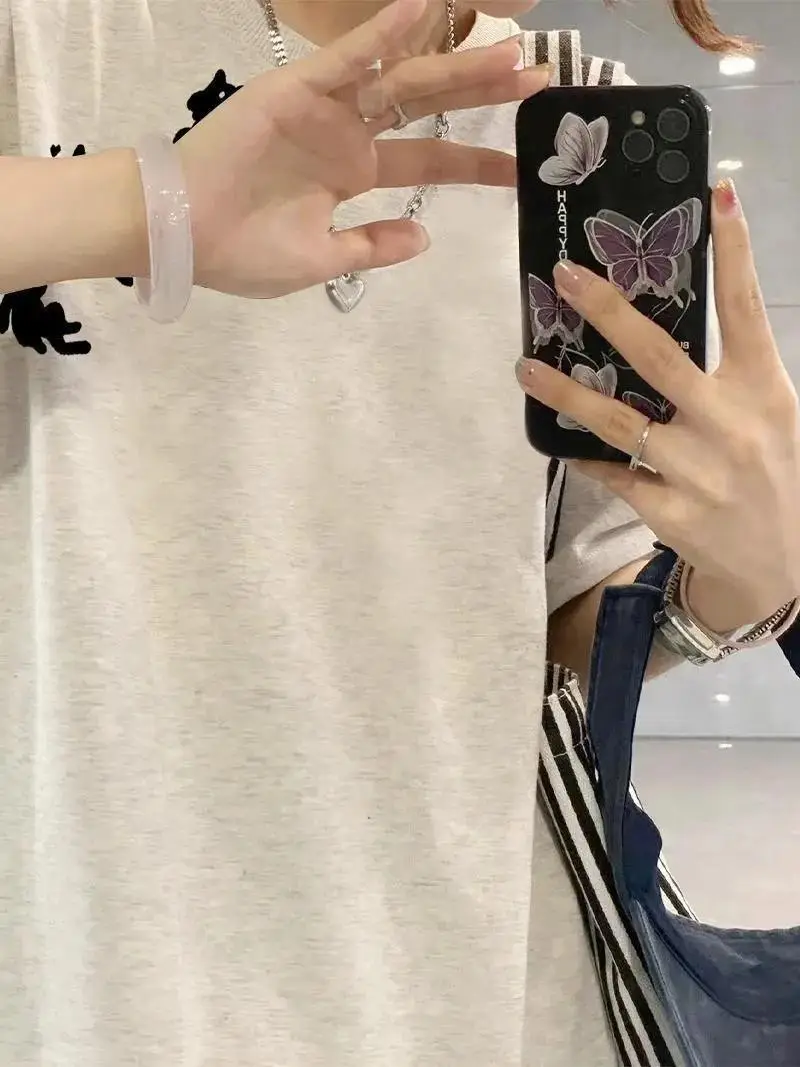2024 New Summer Ins Cotton T-Shirt Niche Maroon — feature 6