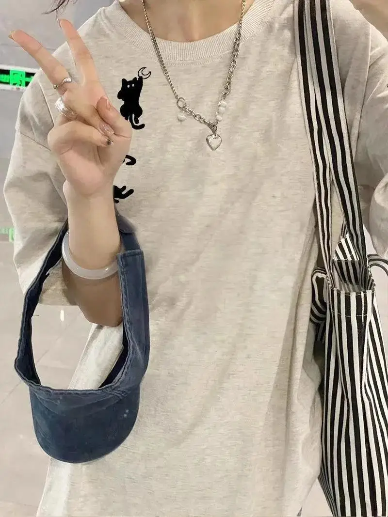 2024 New Summer Ins Cotton T-Shirt Niche Maroon — feature 7